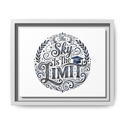 The Sky Is The Limit Framed Canvas — Inspirational Graduation Wall Art