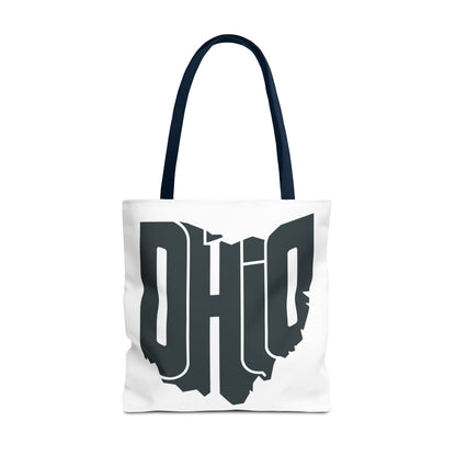 Ohio State Outline Tote Bag — Retro Ohio Text Graphic Tote