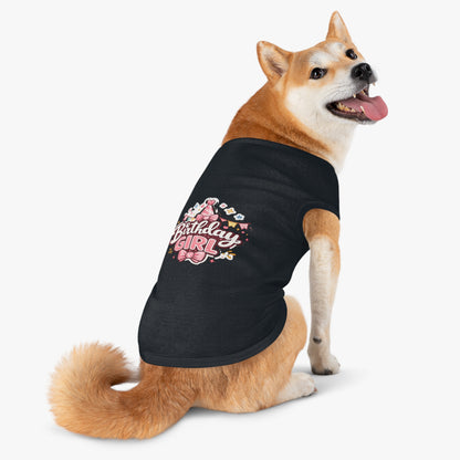 Birthday Girl Pet Tank Top - Pink Party Hat Dog/Cat Tee