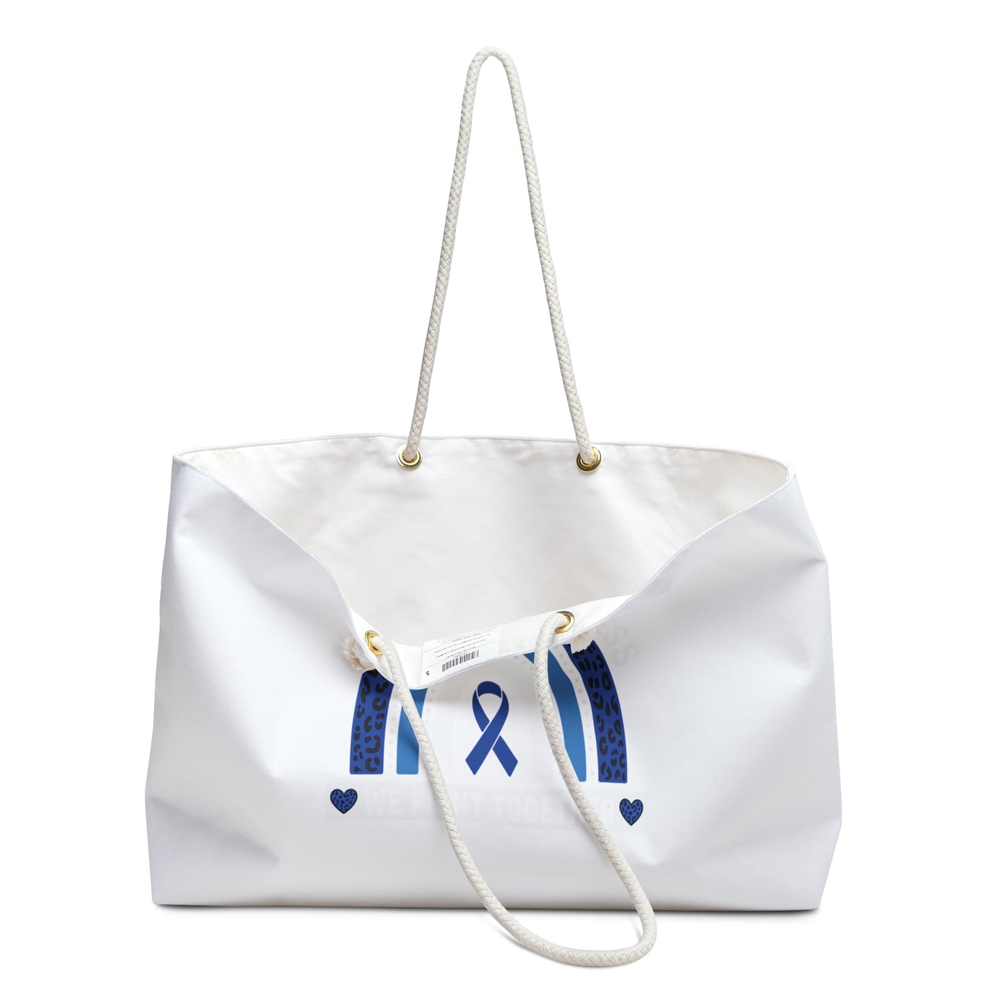 Blue Awareness Ribbon Rainbow Weekender Bag - Travel Tote for Support & Advocacy