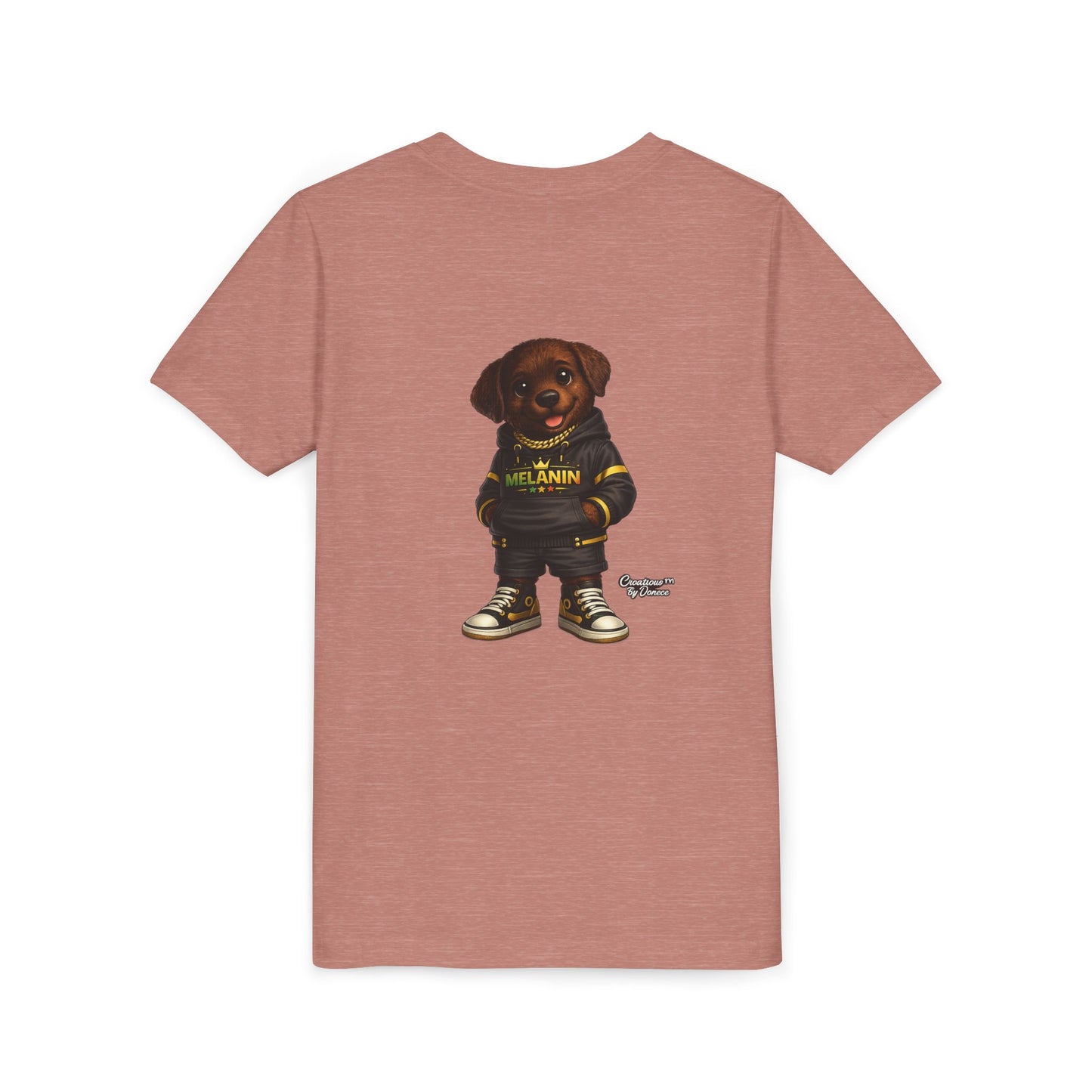 Youth Tee — Cute Puppy "Melanin" Streetwear Graphic