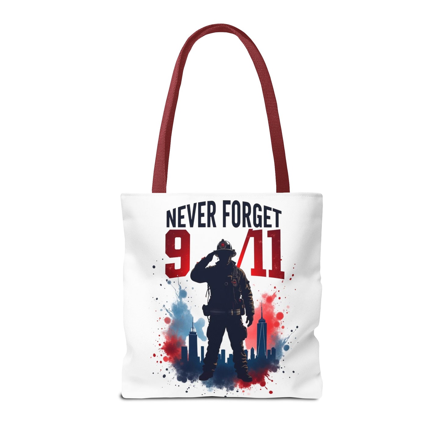 Never Forget 9/11 Tribute Tote Bag — Memorial Patriotic Canvas Carryall