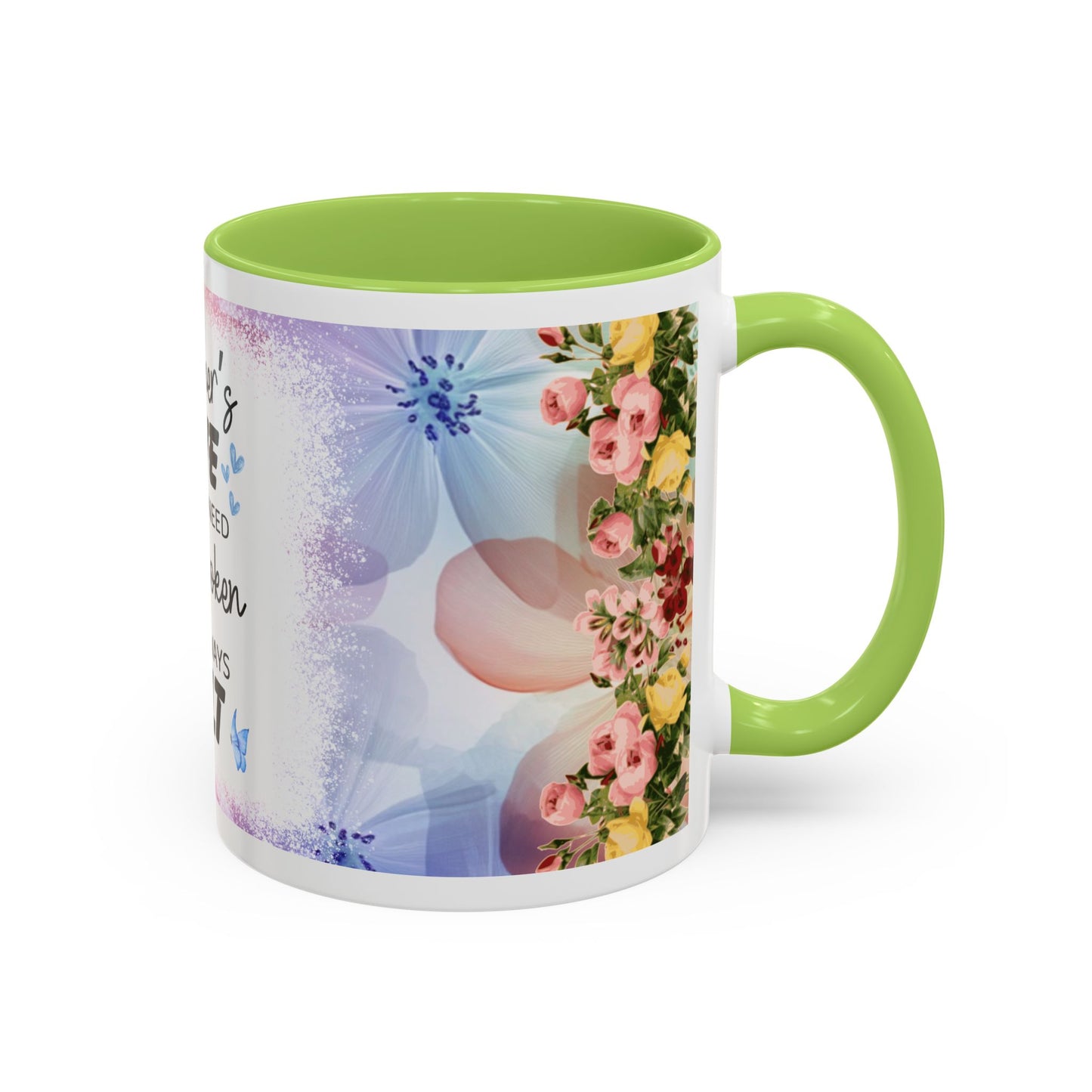 Mother’s Love Accent Coffee Mug – Floral Inspirational Gift (11/15 oz)
