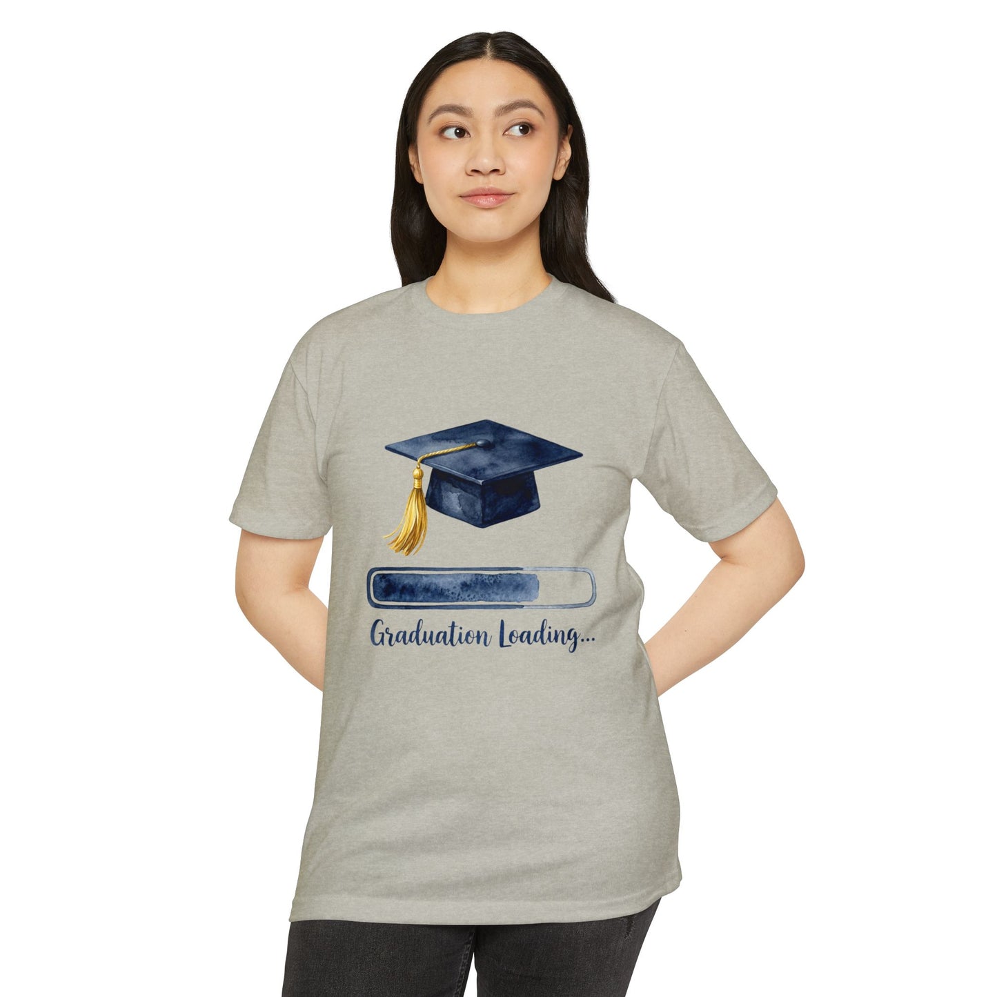 Graduation Loading T-Shirt — Cap & Progress Bar Grad Tee
