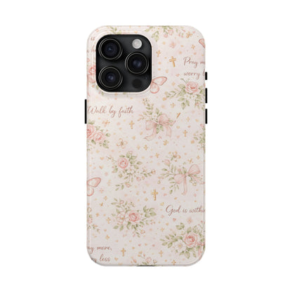 Walk By Faith Phone Case | Christian Floral iPhone Case