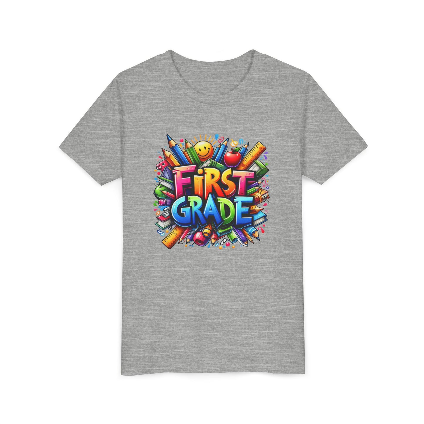 First Grade Kids Tee — Colorful Back-to-School Shirt for Boys & Girls