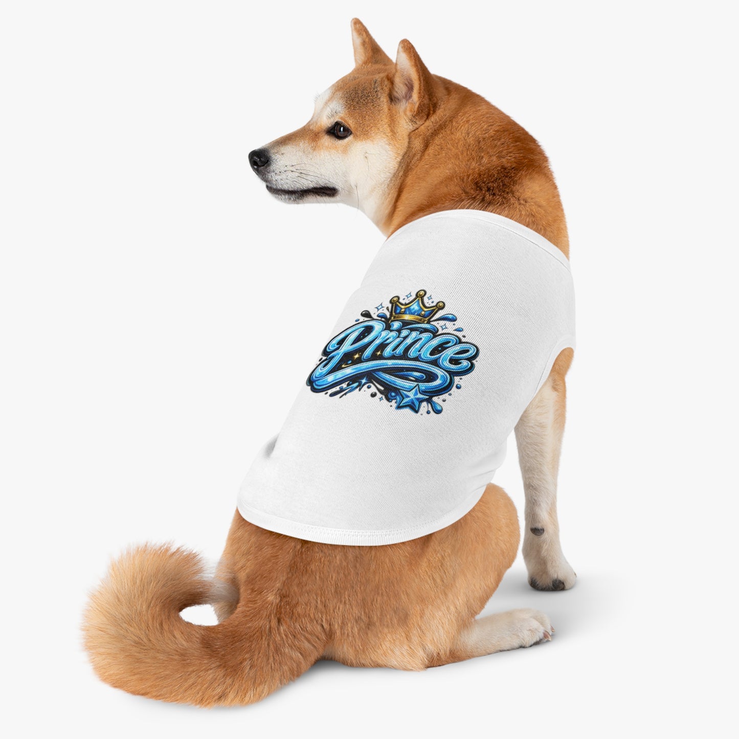 Prince Pet Tank Top — Blue Crown Graphic Dog Shirt