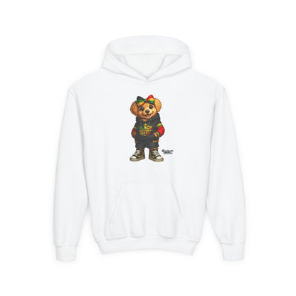 Youth Hoodie — Rasta Bear "Black History Greatness" Kids Pullover