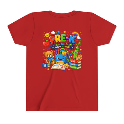 Pre-K Ready To Learn Kids T-Shirt — Colorful Preschool Back-to-School Tee