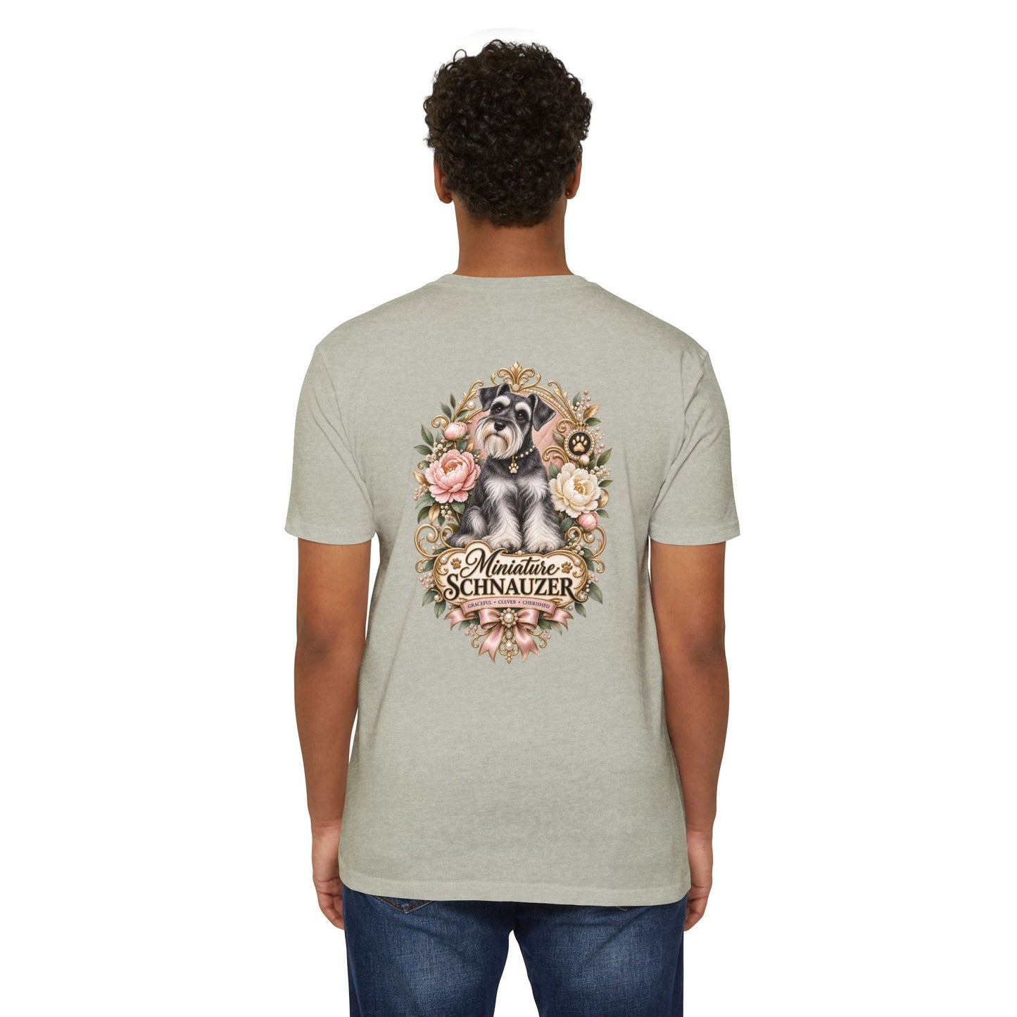 Miniature Schnauzer Floral T‑Shirt