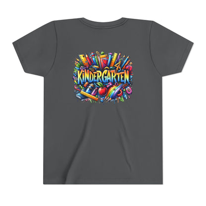 Kindergarten Colorful School Supplies Youth Tee — Back-to-School Kids T-Shirt