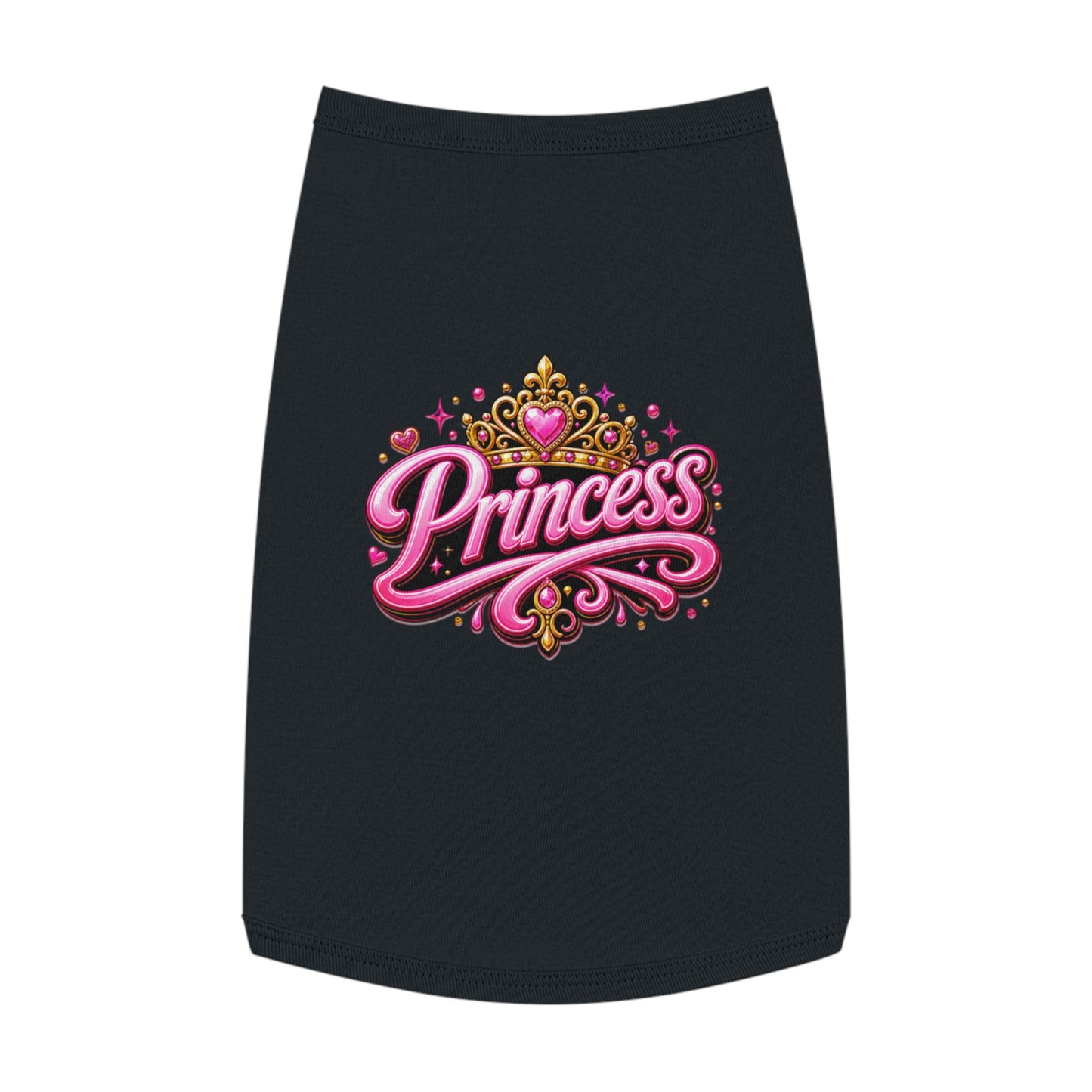 Princess Pet Tank Top - Pink Crown Graphic Dog Shirt, Cute Royal Pet Apparel for Small Dogs & Cats