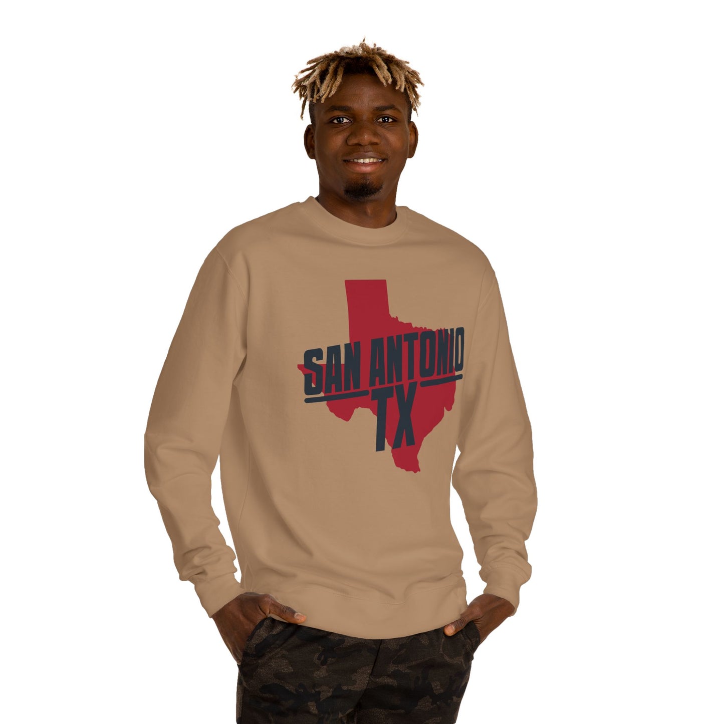 San Antonio TX State Outline Sweatshirt – Texas Pride Crewneck