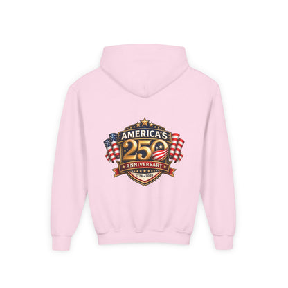 Youth Hoodie — "America's 250th Anniversary" Patriotic 1776-2026 Celebration Design