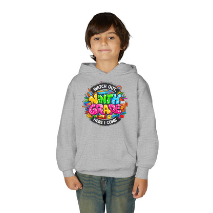Kids' 4th Grade Hoodie – "Watch Out 4th Grade Here I Come" Colorful Back-to-School Sweatshirt