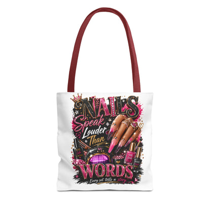 Nails Speak Louder Than Words Tote Bag – Glam Nail Technician Gift