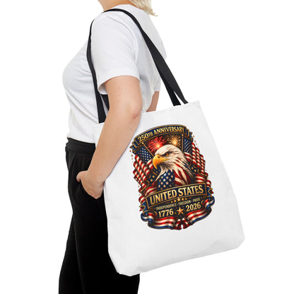 250th Anniversary United States Eagle Tote Bag — 1776–2026 Patriotic Cotton Tote