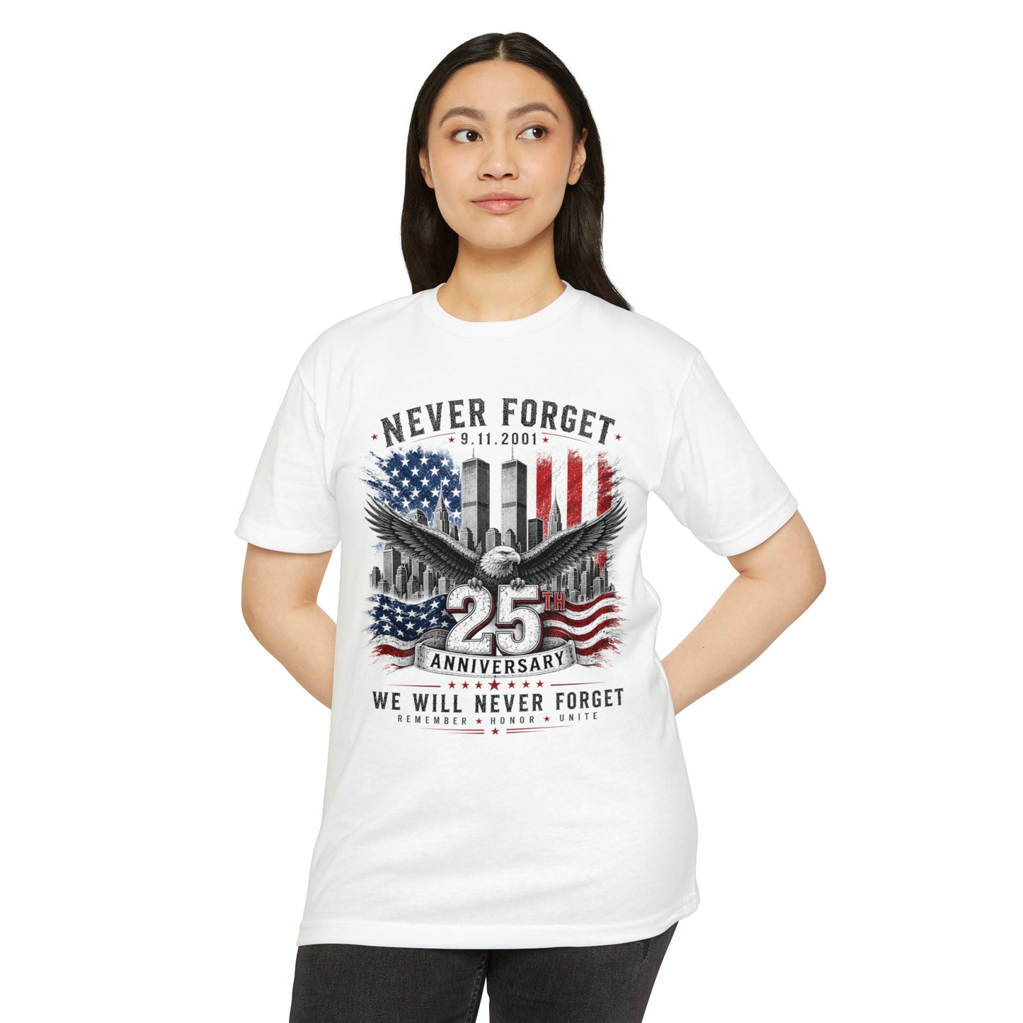 9/11 25th Anniversary 'Never Forget' Memorial T-Shirt