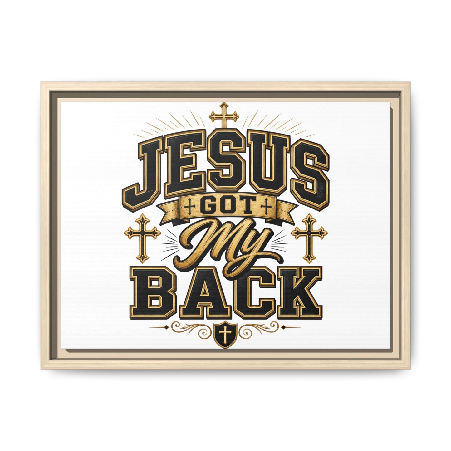 Jesus Got My Back Framed Canvas Wall Art