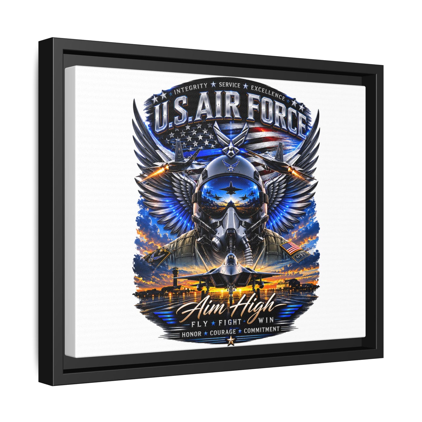 U.S. Air Force 'Aim High' Framed Canvas Print