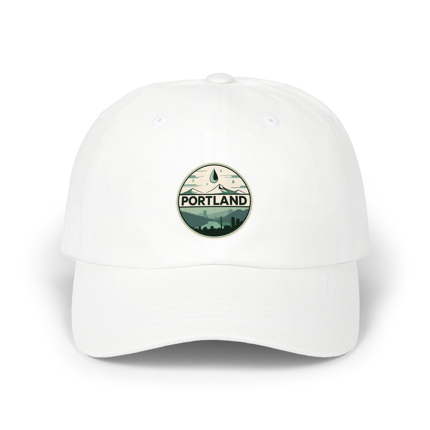 Portland Scenic Patch Dad Cap – Vintage Mountain & City Embroidered Baseball Hat