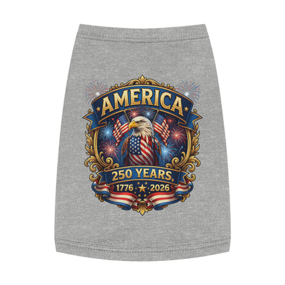 America 250 Pet Tank Top - 1776-2026 Patriotic Eagle & Fireworks