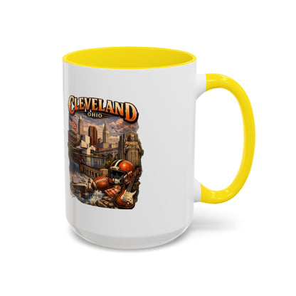 Cleveland Ohio Vintage Football Accent Coffee Mug (11/15oz)