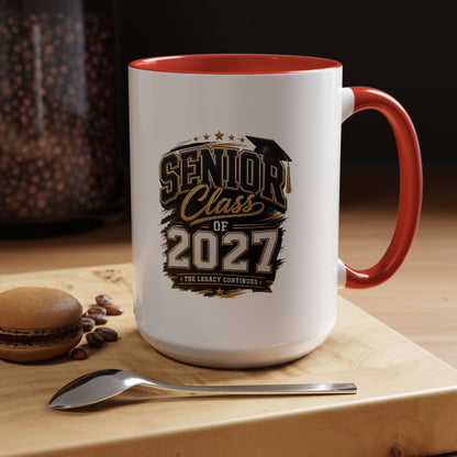 Senior Class of 2027 Accent Coffee Mug — Graduation Gift