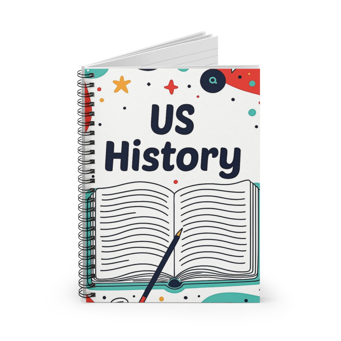 US History Spiral Notebook — Ruled Lined Journal for Students & Teachers