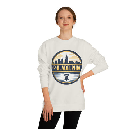 Philadelphia Skyline Crewneck Sweatshirt — Retro Liberty Bell Cityscape