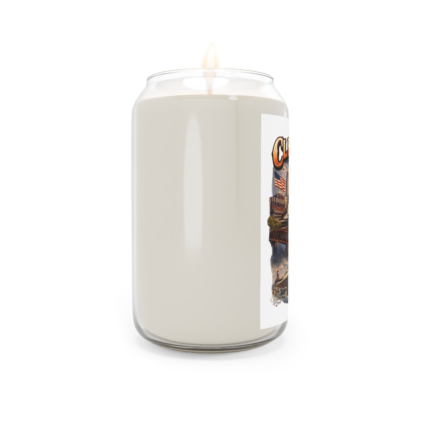 Cleveland Ohio Scented Soy Candle 13.75oz — Cityscape & Football Keepsake