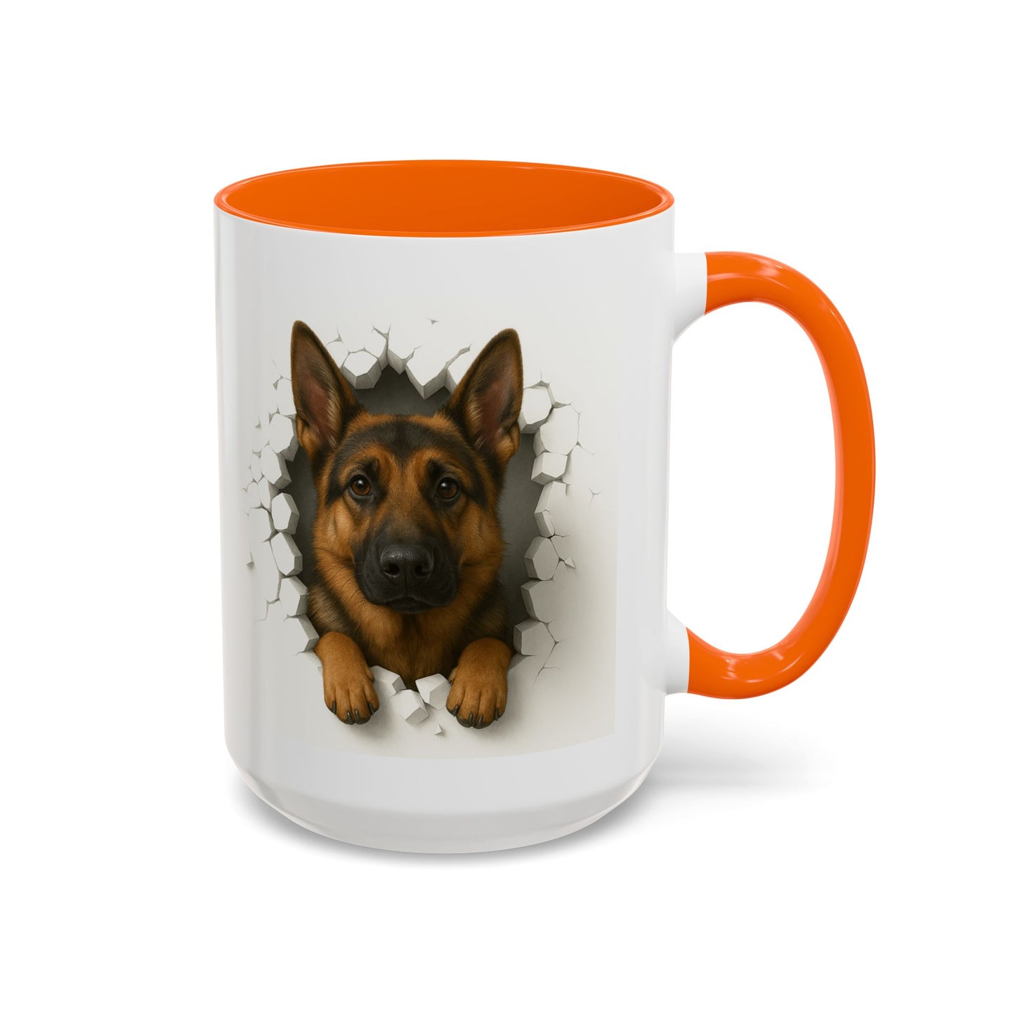 German Shepherd Coffee Mug — "Peek-a-Buddy" Accent Dog Mug (11/15oz)