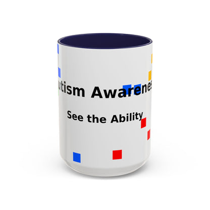 Autism Awareness Accent Mug - "See the Ability" Coffee Cup