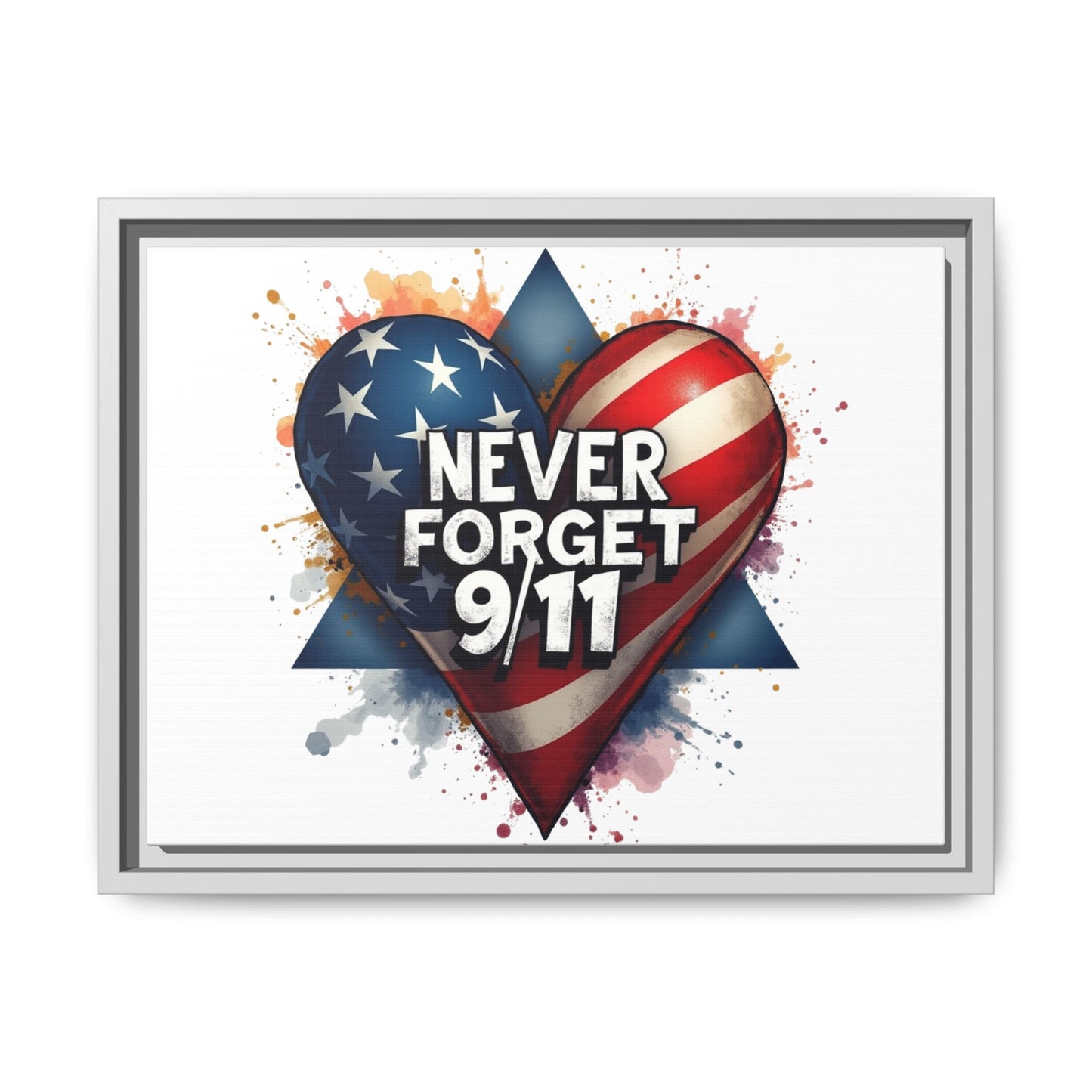 Never Forget 9/11 Framed Canvas Print