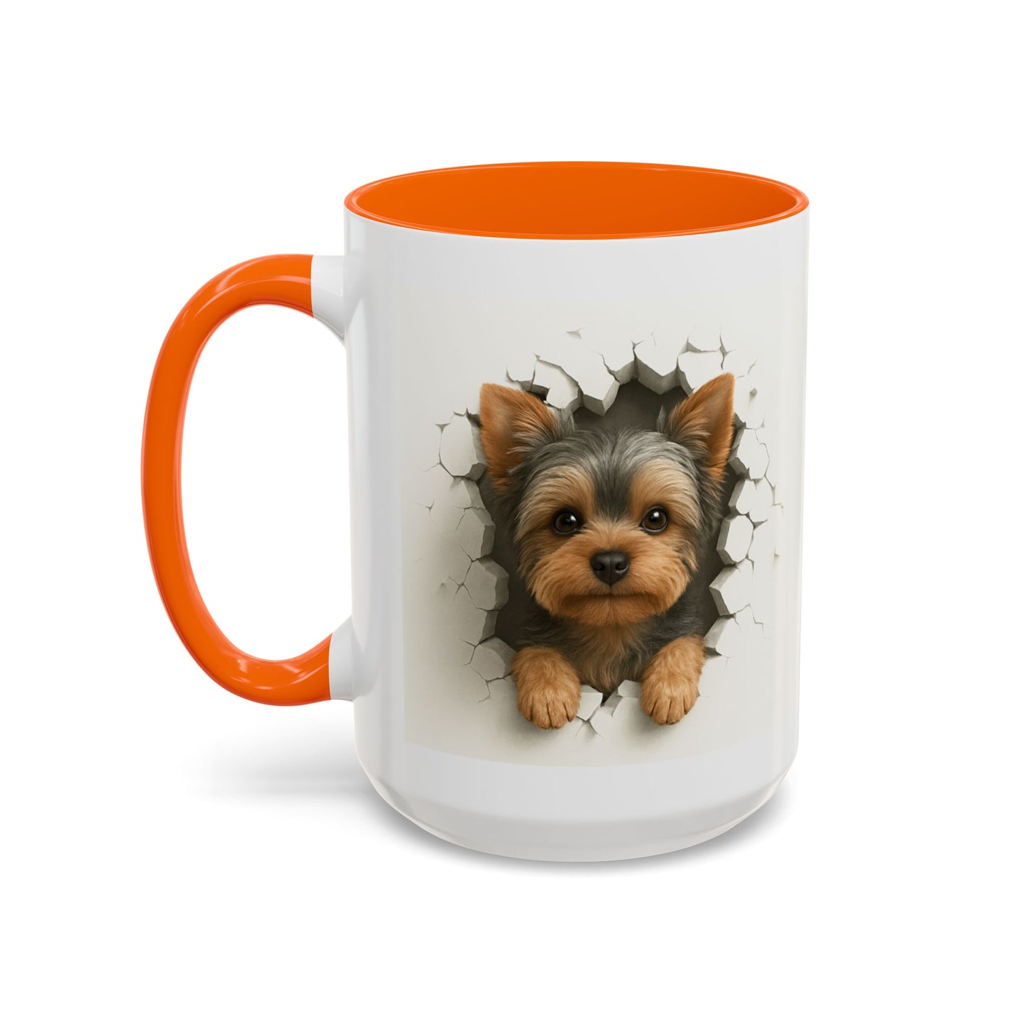 Yorkshire Terrier Peekaboo Coffee Mug – Cute Yorkie Dog Accent Mug (11/15oz)