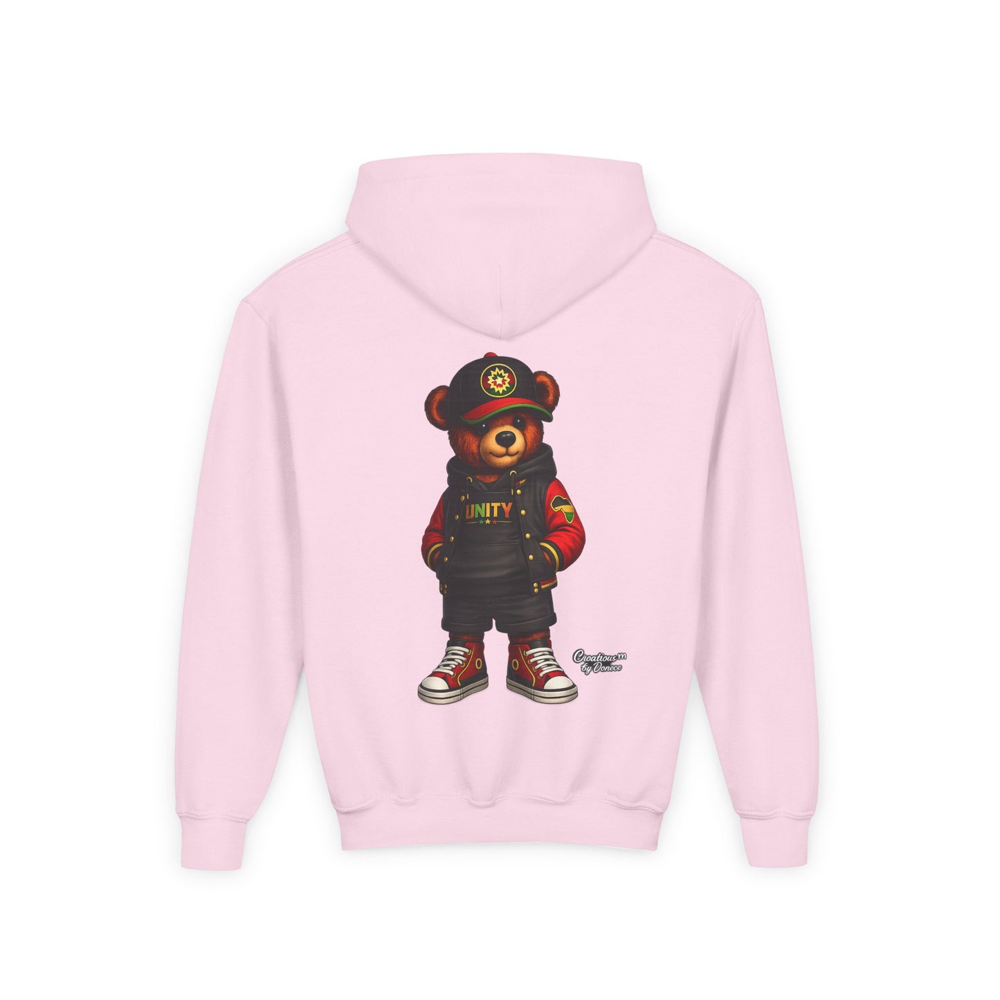 Youth Bear Hoodie — Streetwear Teddy Bear Graphic Pullover