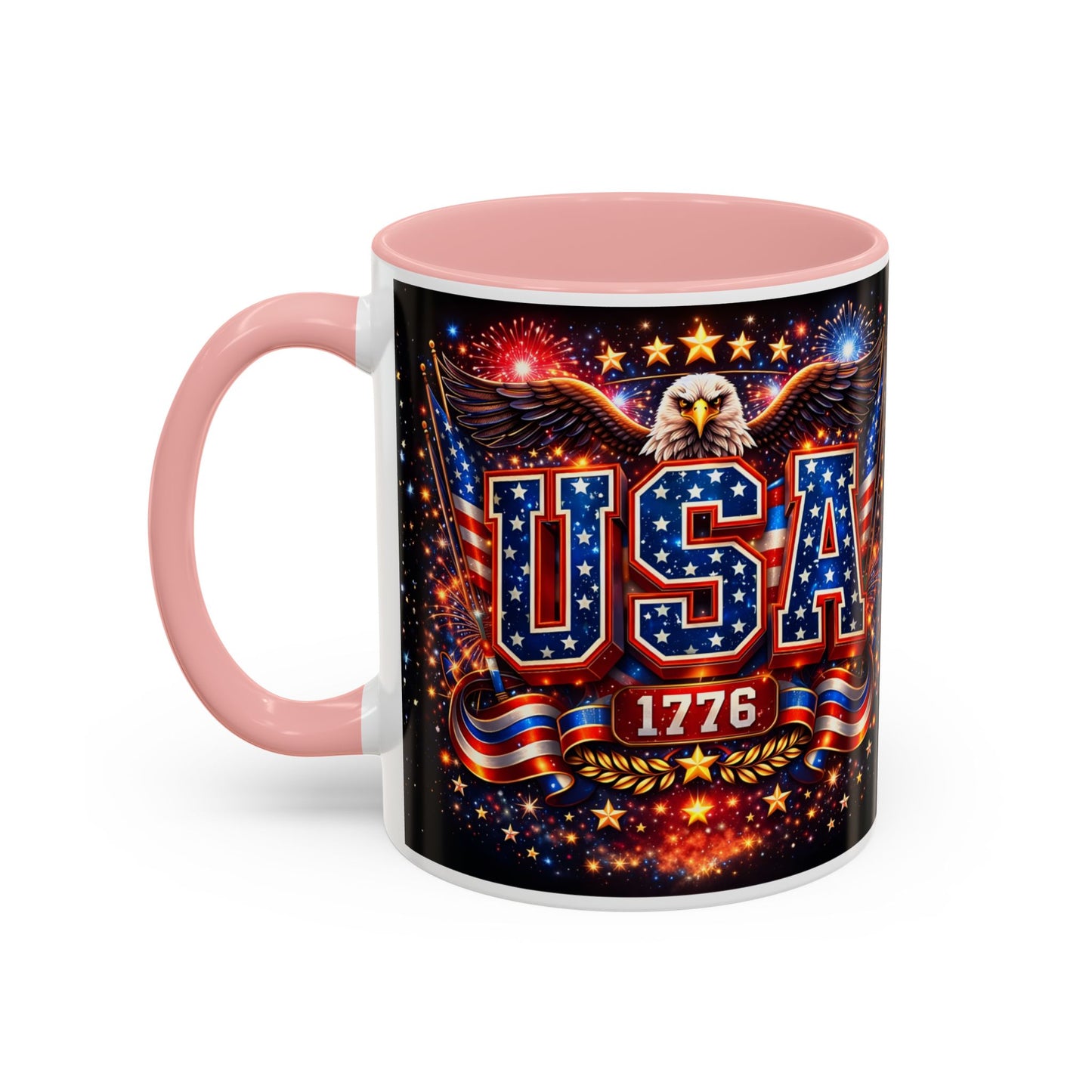 USA Eagle Coffee Mug – Patriotic 1776 Accent Mug (11/15oz)