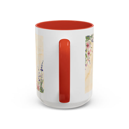 Mother Home Coffee Mug — Floral 'She Gave Us Love, She Gave Us Strength' Accent Mug