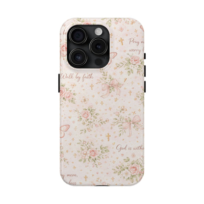 Walk By Faith Phone Case | Christian Floral iPhone Case