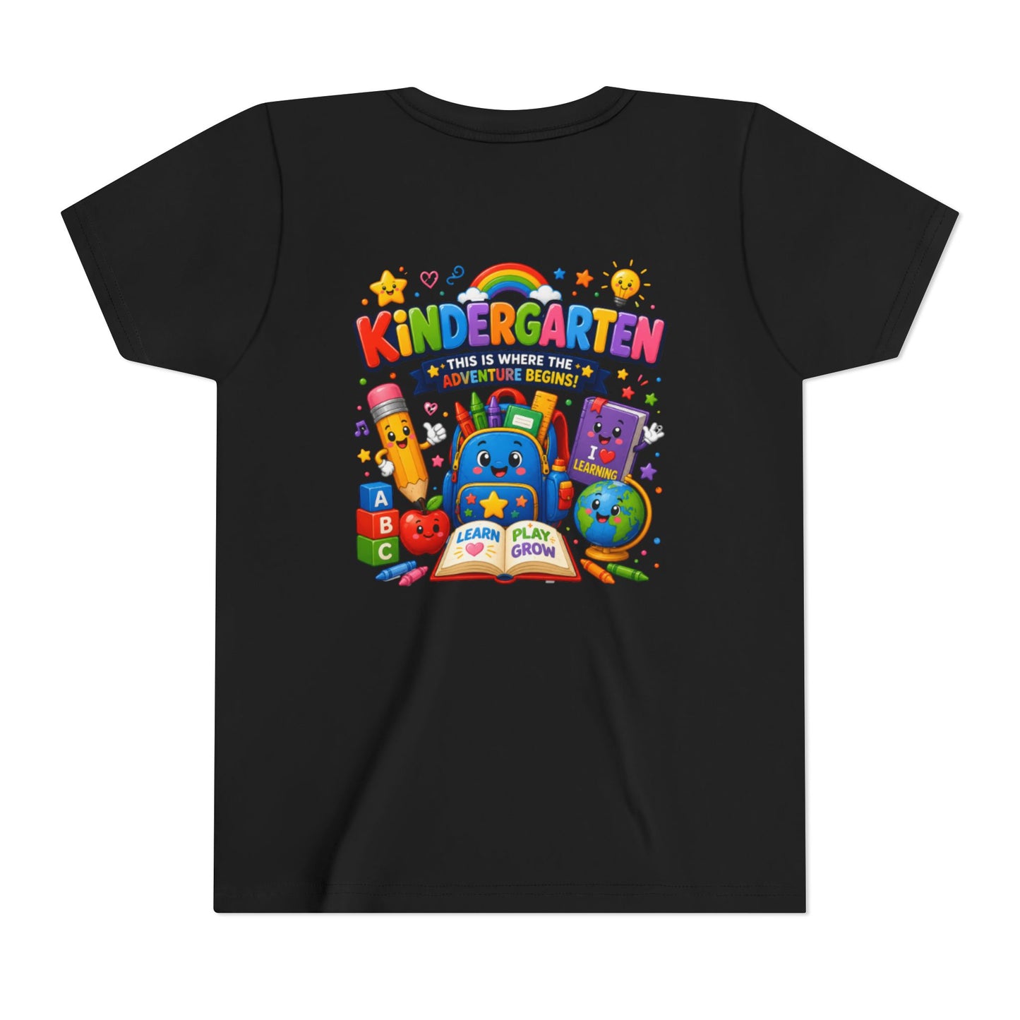 Kindergarten Kids T‑Shirt — 'Kindergarten: This Is Where the Fun Begins' Colorful Back-to-School Tee
