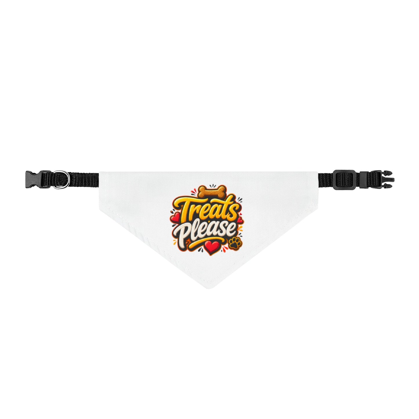 Clip-on Pet Bandana — "Treats Please" Cute Dog Collar Accessory