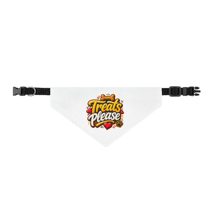 Clip-on Pet Bandana — "Treats Please" Cute Dog Collar Accessory