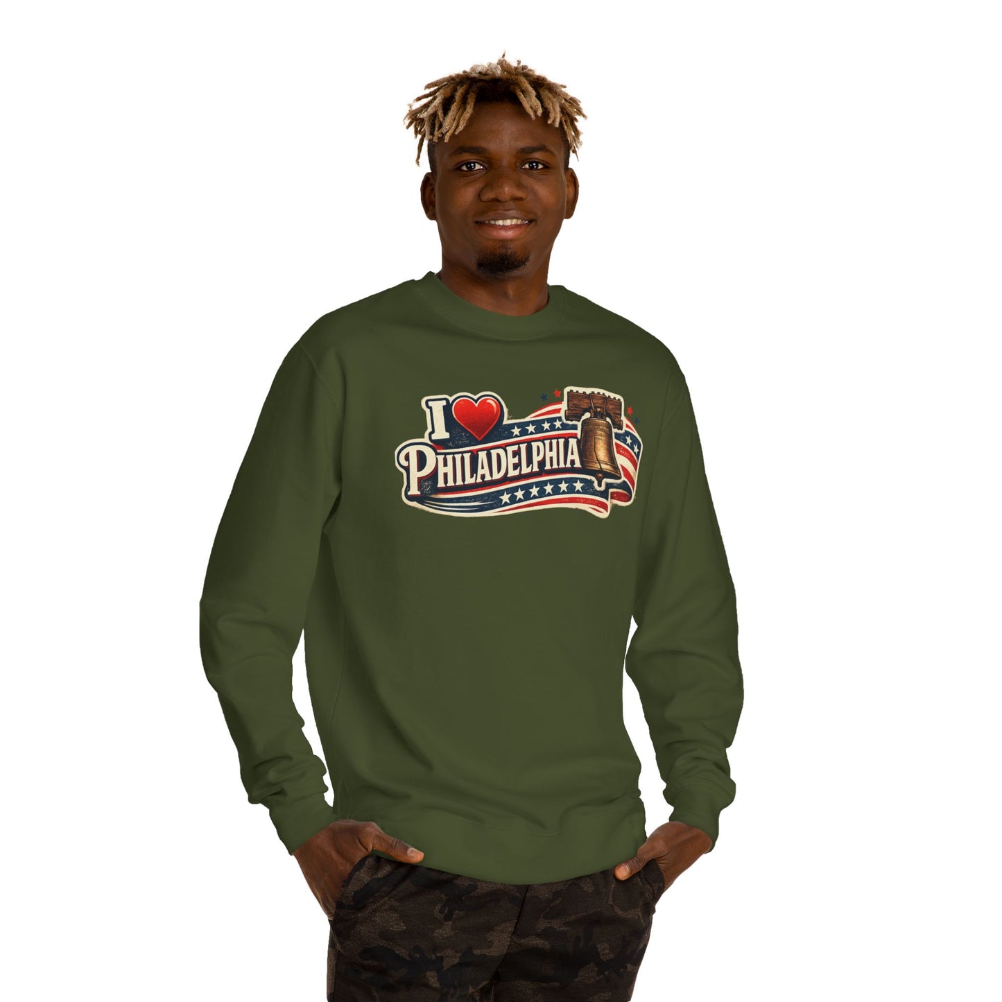 I  Philadelphia Crewneck Sweatshirt — Liberty Bell Retro City Pride