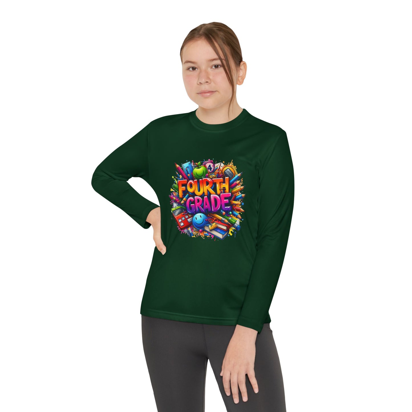 Fourth Grade Long Sleeve Tee — Colorful School Kids Shirt