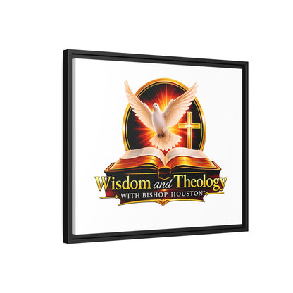 Framed Canvas Print — "Wisdom and Theology" Dove & Bible Wall Art