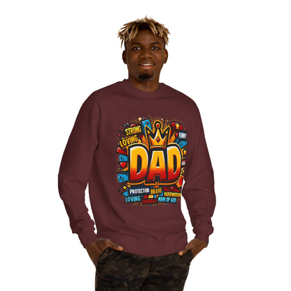 Dad Graphic Sweatshirt – Crowned 'DAD' Tribute Design for Father’s Day