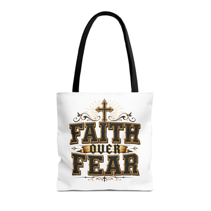 Faith Over Fear Tote Bag — Inspirational Christian Canvas Tote