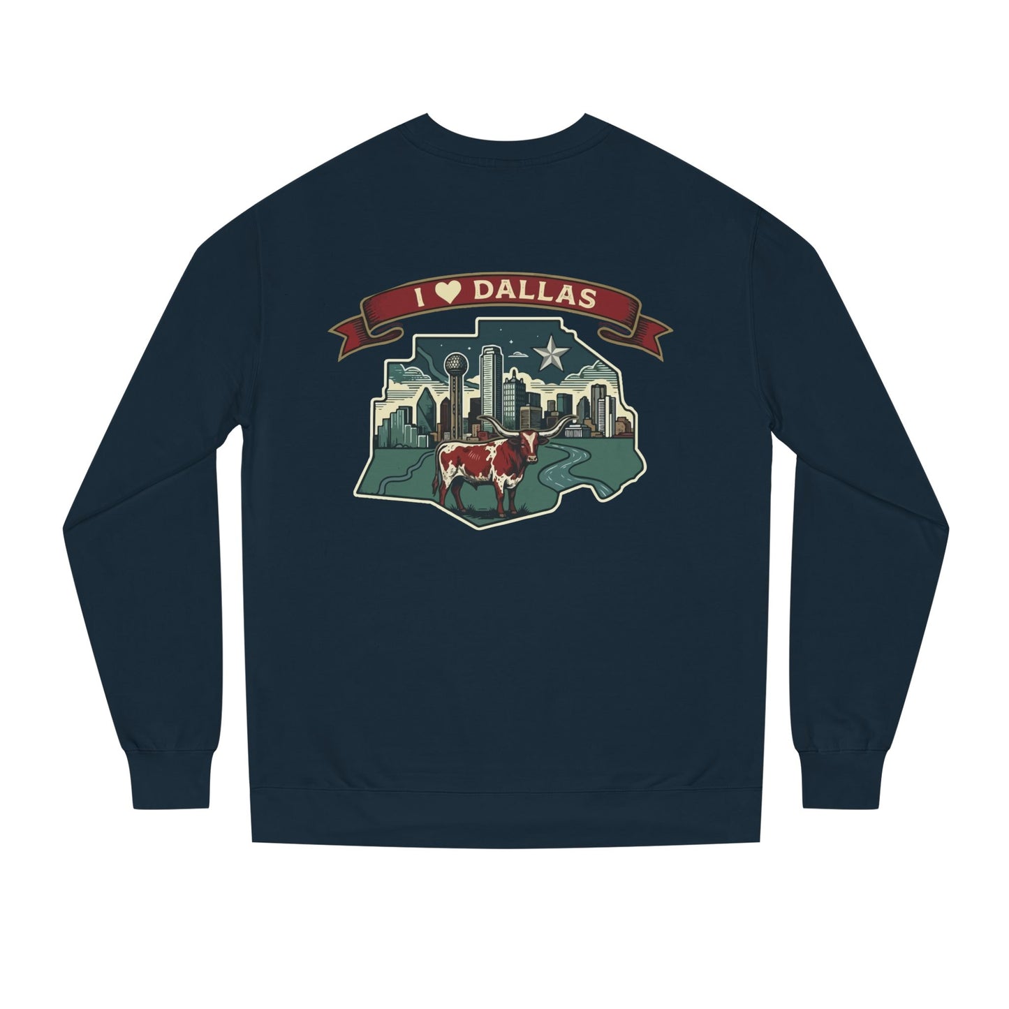 I  Dallas Skyline Sweatshirt — Vintage Texas Cityscape Crewneck