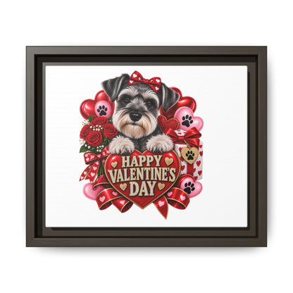 Valentine’s Day Schnauzer Framed Canvas
