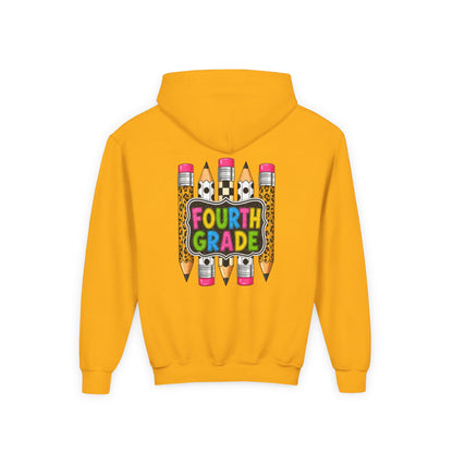 Fourth Grade Kids Hoodie — Colorful Pencil School Sweatshirt